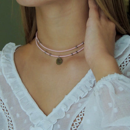 Chroma double rose | Collier en Acier Inoxydable