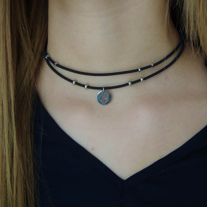 Chroma double noir | Collier en Acier Inoxydable