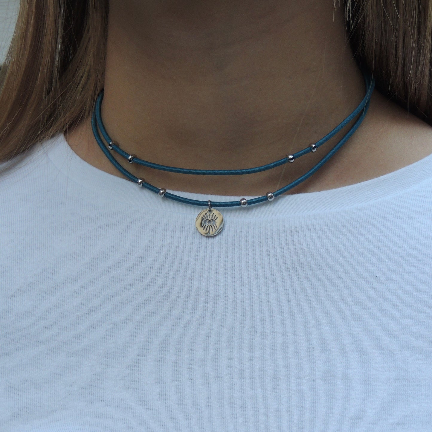 Chroma double bleu canard | Collier en Acier Inoxydable