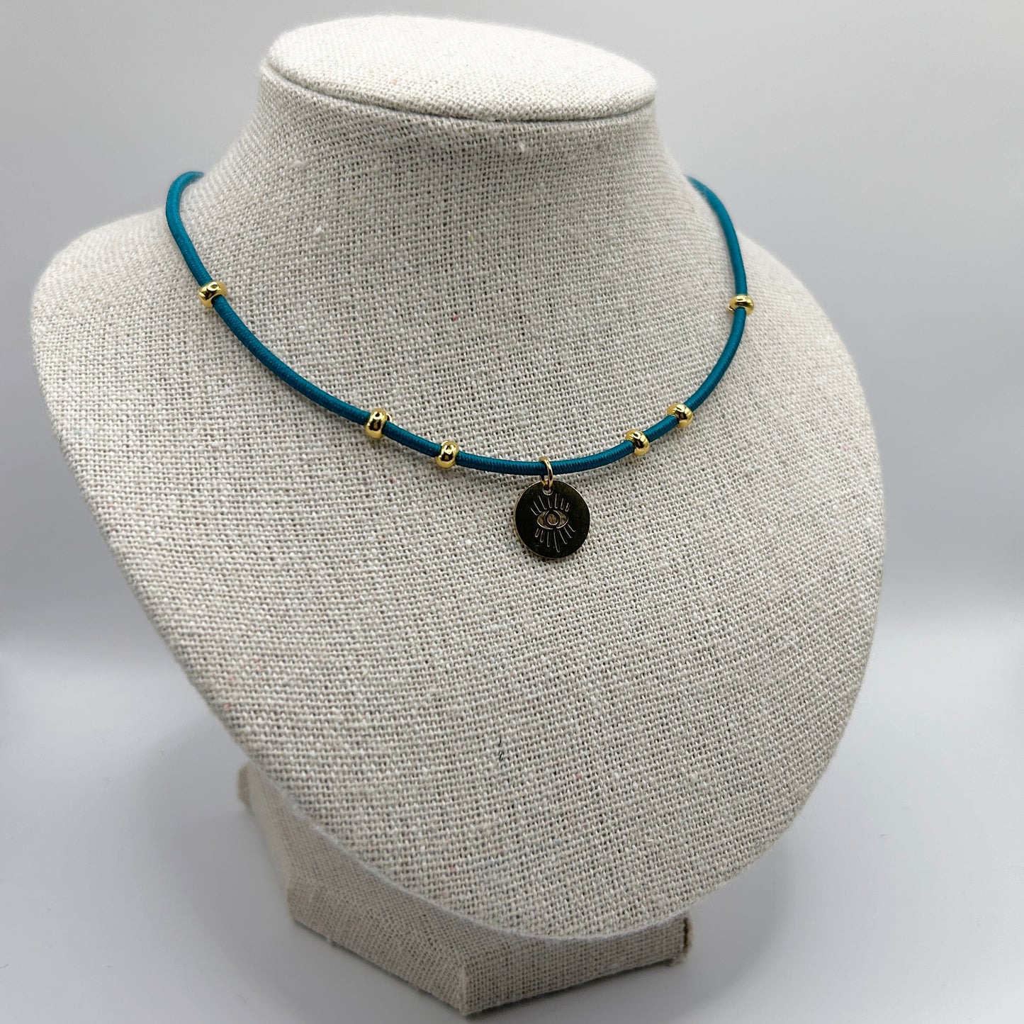 Chroma simple bleu canard | Collier en Acier Inoxydable