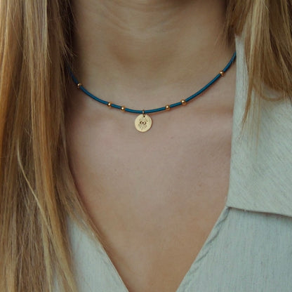 Chroma simple bleu canard | Collier en Acier Inoxydable