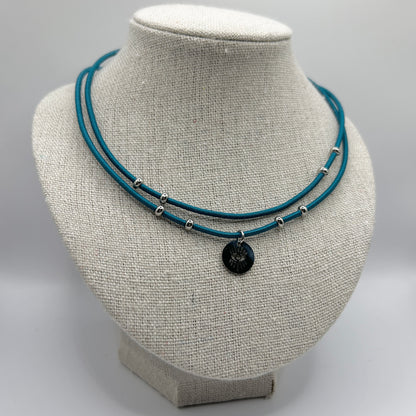 Chroma double bleu canard | Collier en Acier Inoxydable